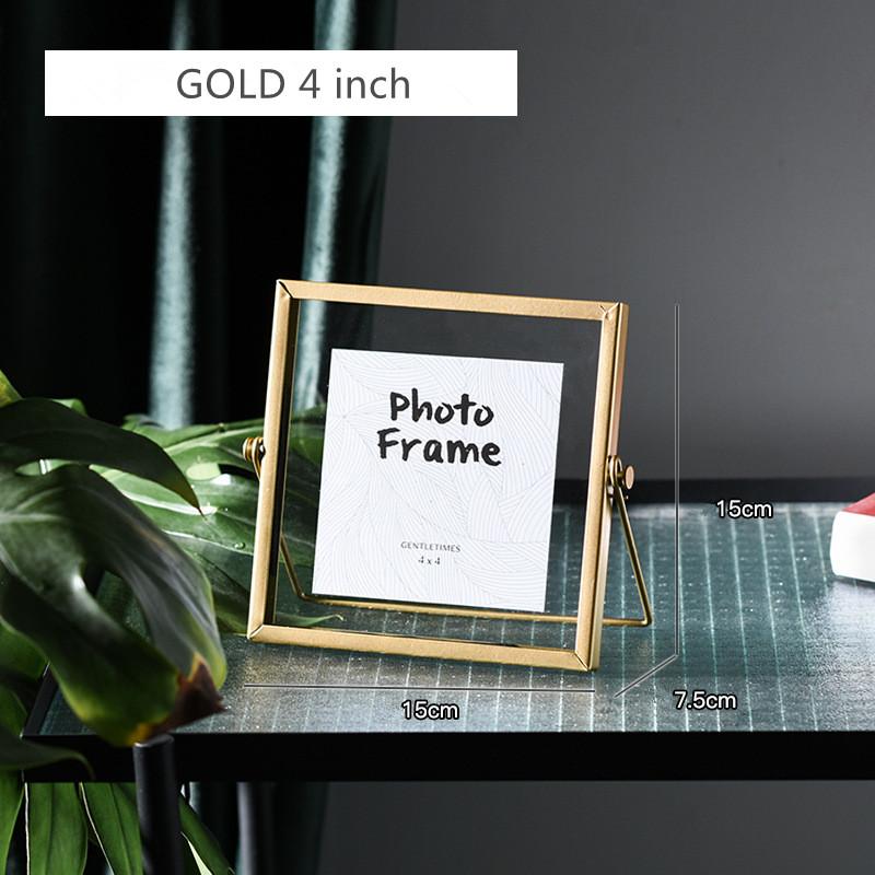 4/6/7inch Metal Photo Frame Nordic Gold Painting Picture Poster Wall Photoes Cube Frames Baby Black Family Decorative