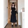 Black suspender floral dress women's early spring new super good-looking hot girl small waist and thin skirt