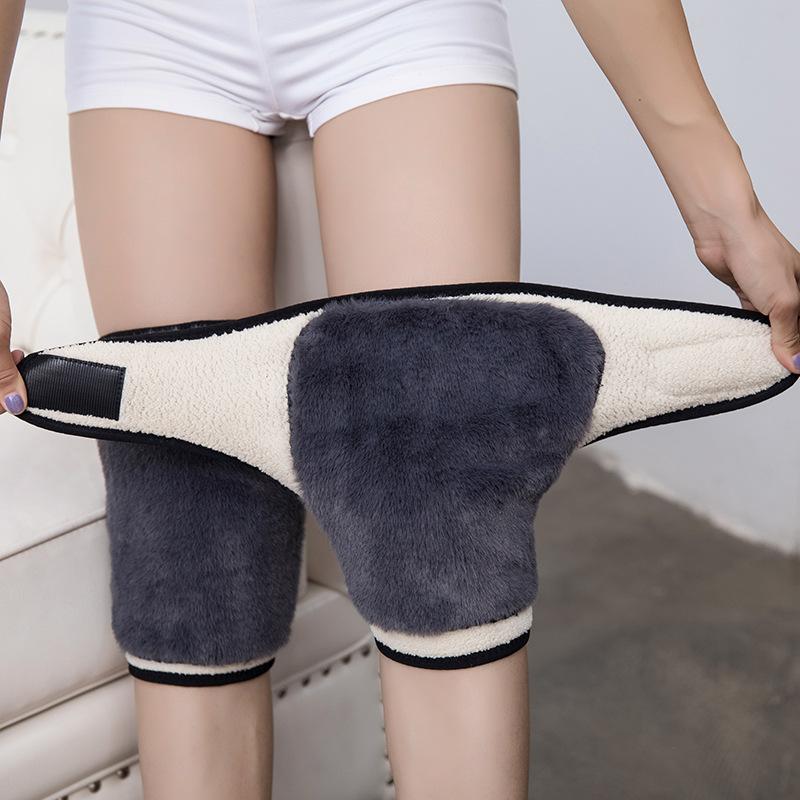 Knee Pads For Women And The Elderly, Thickened And Velvet, Paint Cover, Double Layer Composite Imitation Sherpa Velcro Style