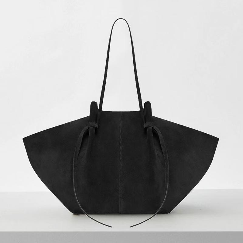 Yogodlns Women Handbag Light Luxury Suede Nubuck Leather Wing Bag Simple Large Capacity French Retro Shoulde rBag Casual Underarm Bag