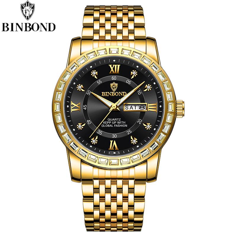 Fashion Quartz Wristwatches Gold Clock Men Luxury Watch Casual Business Analog Watches Relogio Masculino