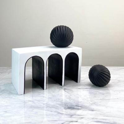 Modern Geometric Ornaments Abstract Study Living Room Model Room Home Minimalist Blue Black and White Arch Soft Decoration