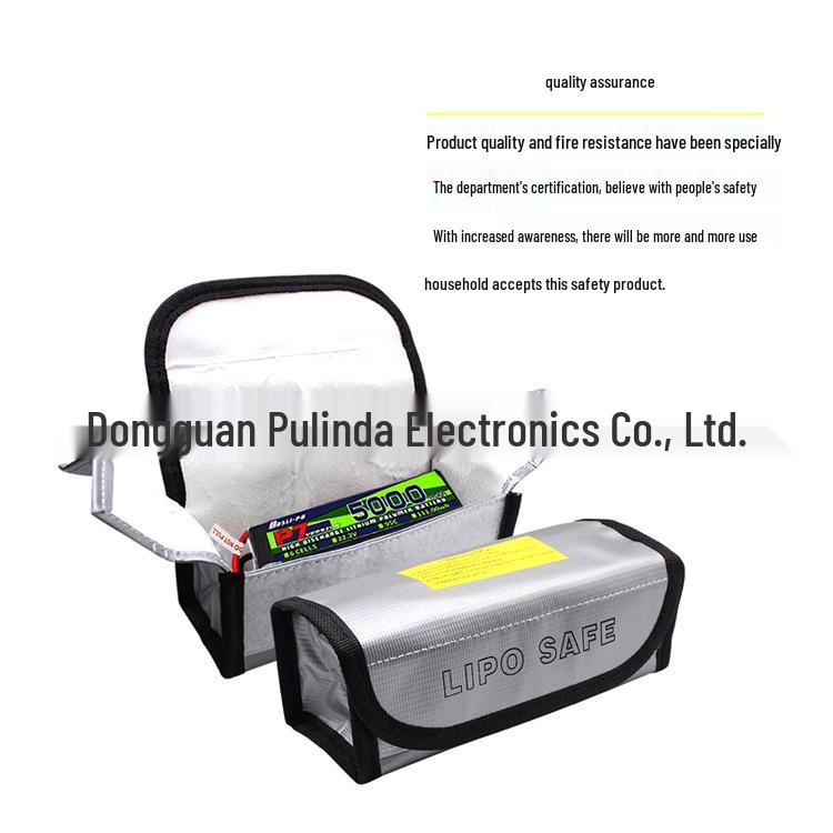 Fireproof & Explosion-Proof Lithium Battery Bag for Model Airplanes - High Temperature Resistant, 185x75x60mm