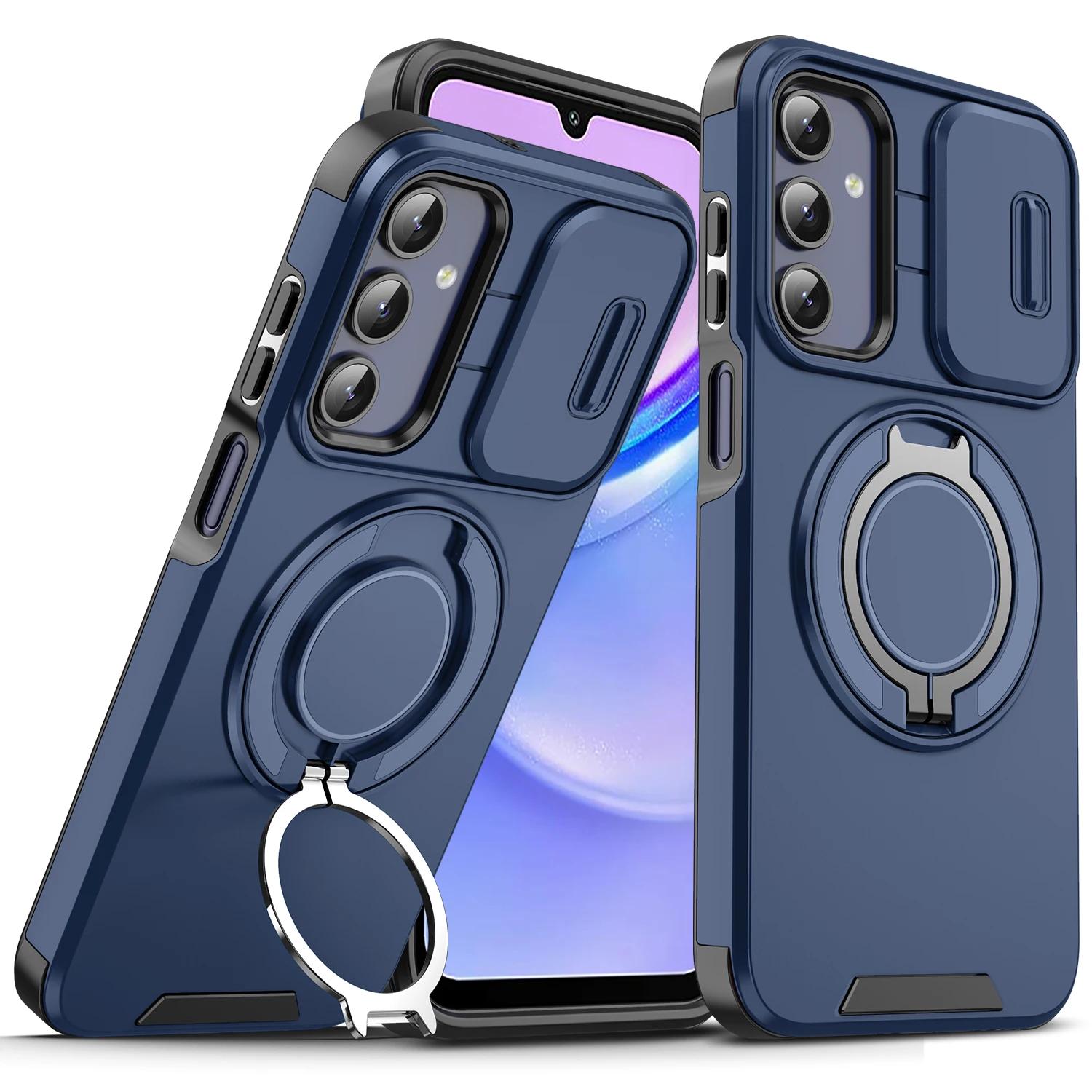 

Shockproof Armor Ring Stand Case for Samsung Galaxy A17 5G A16 A56 A36 A55 A35 A15 Galaxy A15 5G синий