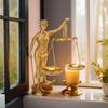 Brass Lady Justice Statue with Scales | Andha Kanoon Blindfolded Lady Holding Sword |