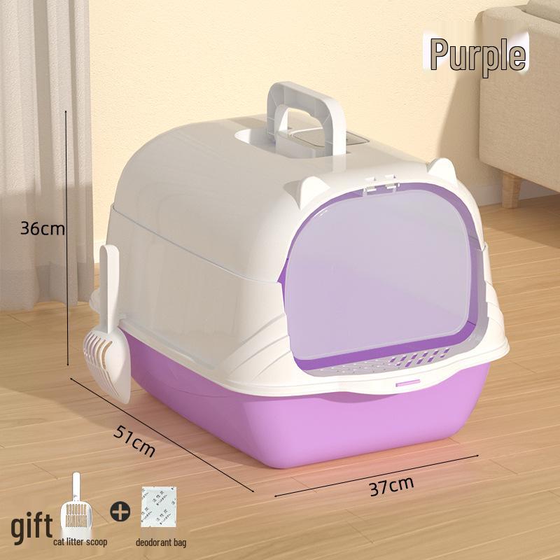 Extra-Large Enclosed Cat Litter Box: Odor & Splash-Proof, Dual-Use Design