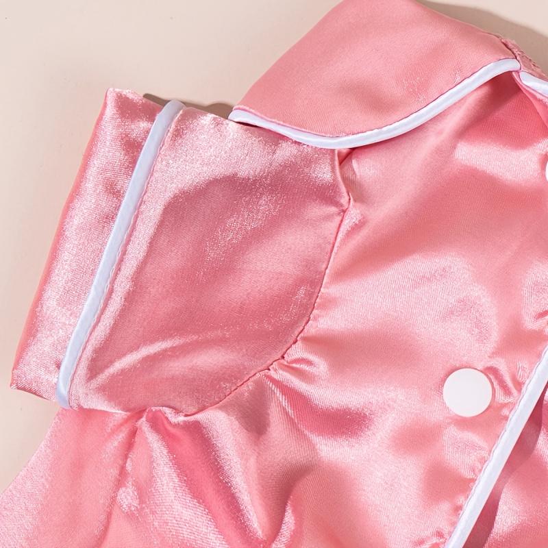 Pink Dog Cat Robe with Plush Collar Lace Trim All-Season Snap Fit Pet Bathrobe Machine Washable Cozy Outfit for Small to Medium Pets