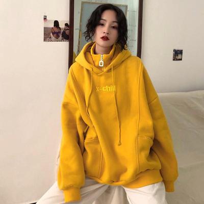 Hoodies Kadın Estetik Kalın Kış Sıcak Yeni Varış Giyim Popüler Uzun Kollu Mektup Harajuku Kore Tarzı Trendy Chic