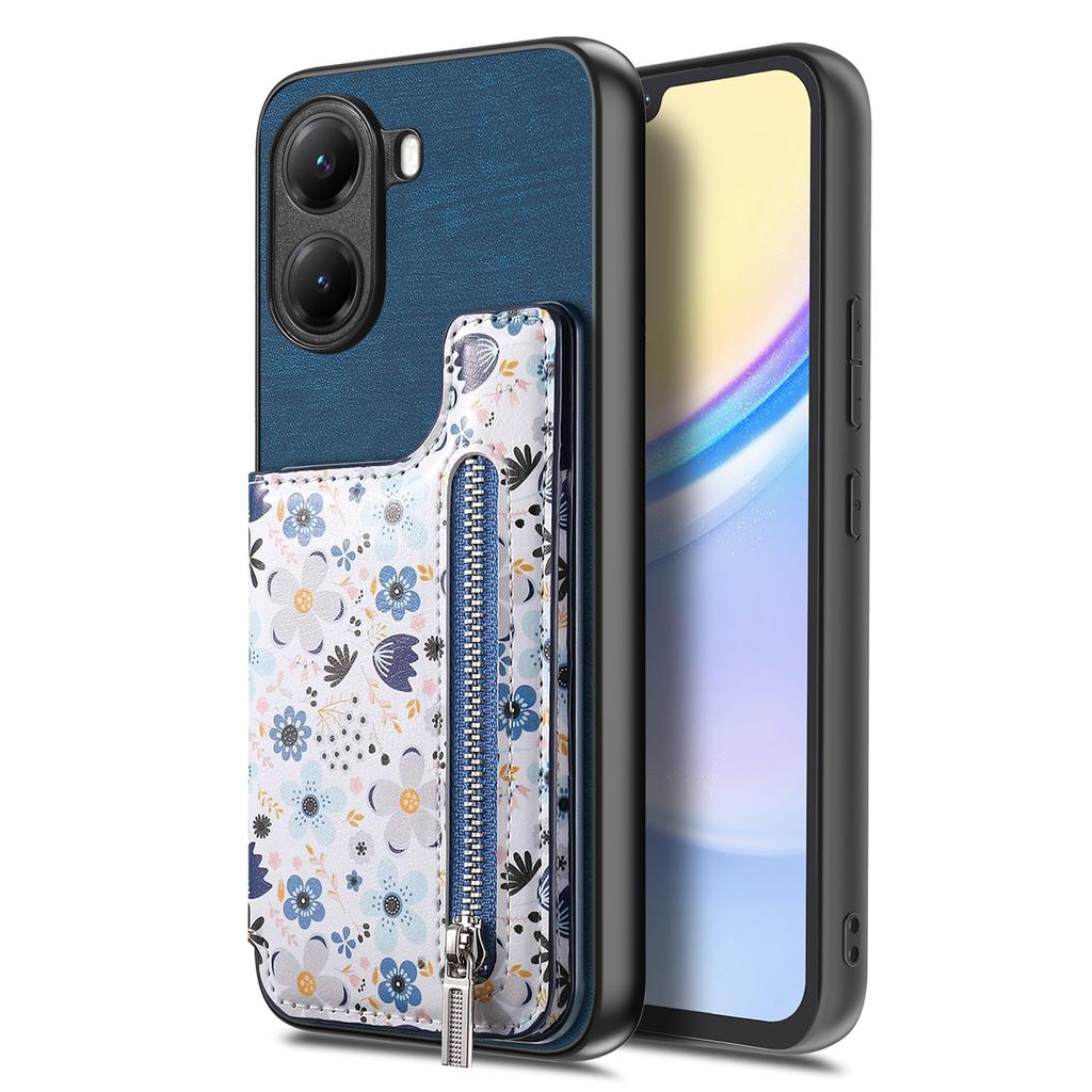 For Xiaomi Poco X7 Pro 5G/Xiaomi Redmi Turbo 4 5G Leather Phone Cover with RFID Blocking Zipper Card Bag Kickstand