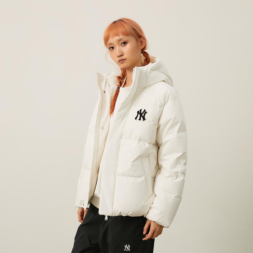 New MLB Preppy Style Collection New York Yankees FW24 Down Jacket Unisex Cream 3ADJV1046-50CRS