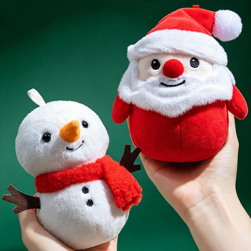 Christmas Plush Snowman Ornament Soft Fabric Holiday Decor For Gift Giving
