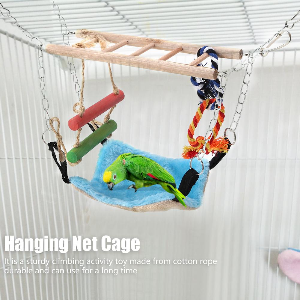 Small Animal Ferret Parrot Rat Bird Swing Rope Hanging Net Cage for Animal