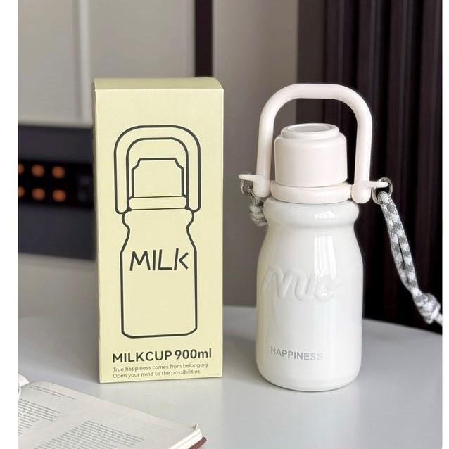 Modern Minimalist Insulated Travel Mug With Carrying Rope For Office And Outdoors