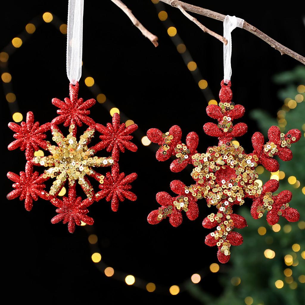 Creative Christmas Tree Snowflake Star Shaped Pendant Holiday Decoration Props For Festive Scene Setting