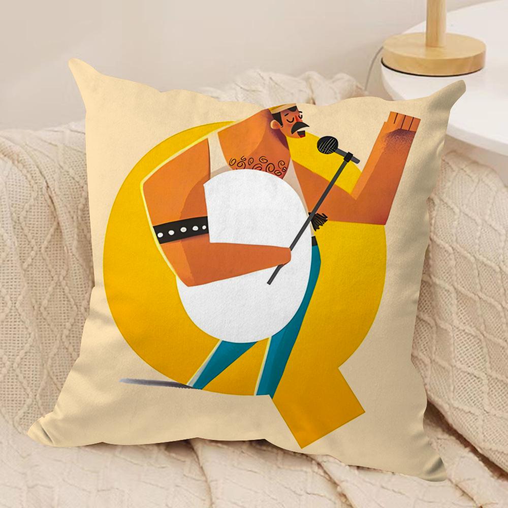 Interesting Letters Cushion Cover Soft Plush Fabric DoubleSided Printed Sofa Cushion Cover for All Seasons Home Decor Gift