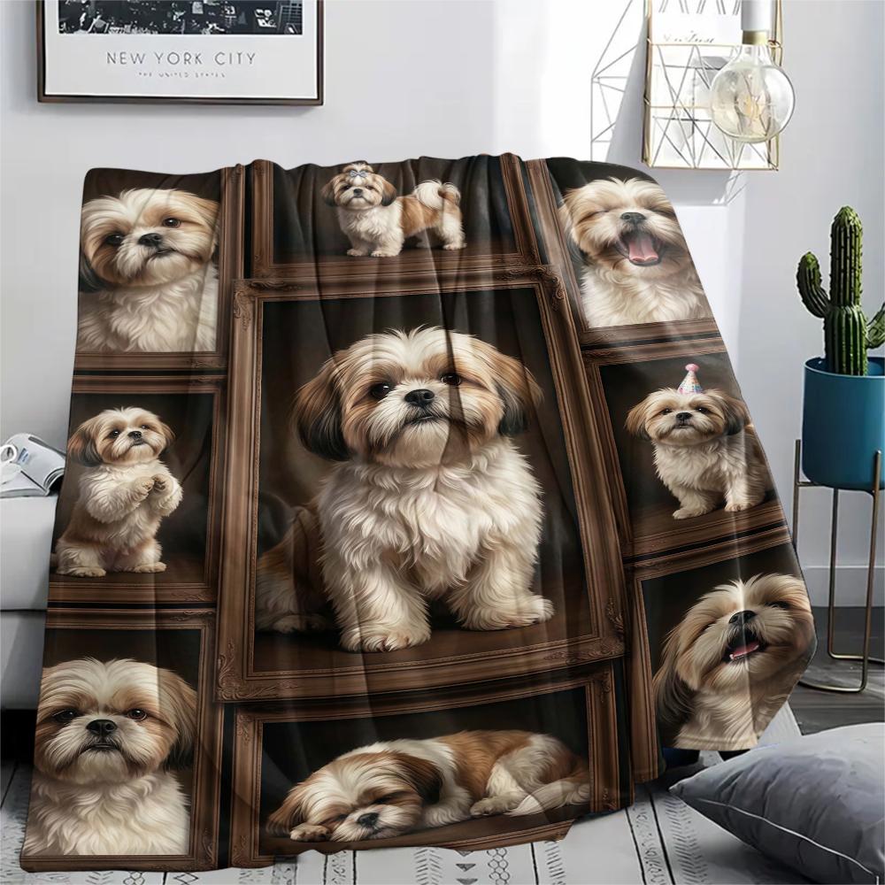 Many cute puppies Print Flannel Blanket,High quality Comfortable for All Seasons,Home Decor,Warmth and Comfort,Perfect for Christmas Gifts