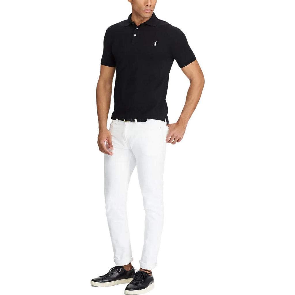 Polo Ralph Lauren Slim Fit Solid Color Polo Shirt Men Tops Black 710541705-007