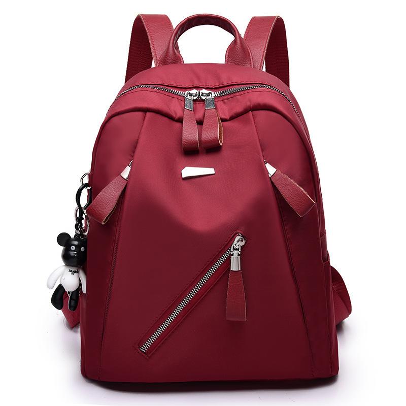 Women Nylon Anti Theft Backpack Large Capacity Waterproof Travel Backpack Casual School Bag Lightweight Daypack with Zipper Pocket