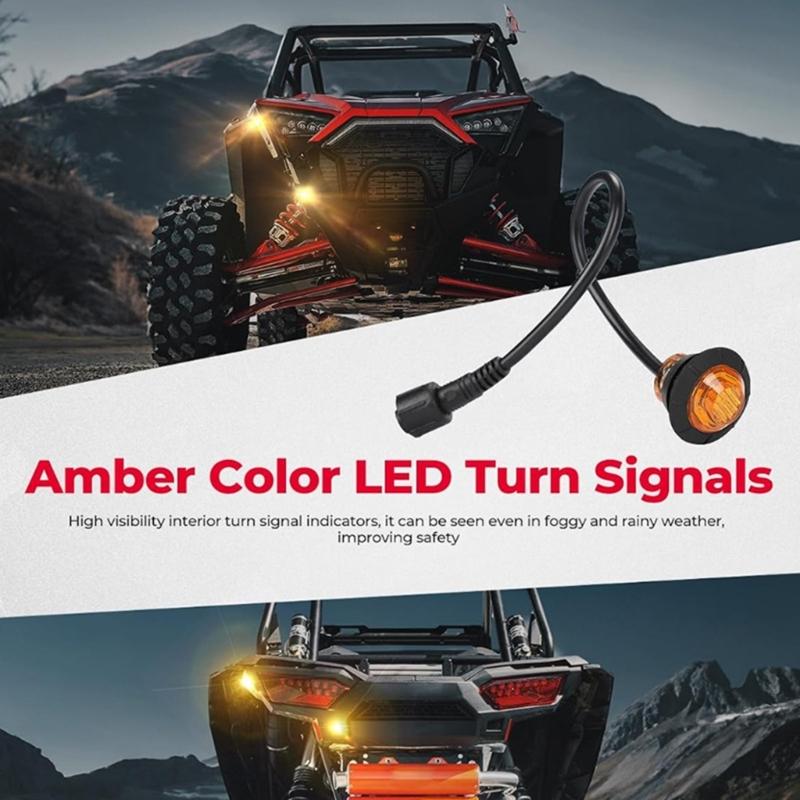 ATVs Turn Signal Kit Featuring High Brightness Lights With Intuitive Rockers Switch Suitable or Improved Driving Safety