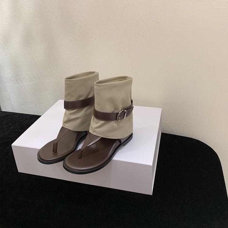 Small inner height increase toe sandals female summer 2025 new fairy wind pinch foot cool boots slope heel Roman shoes