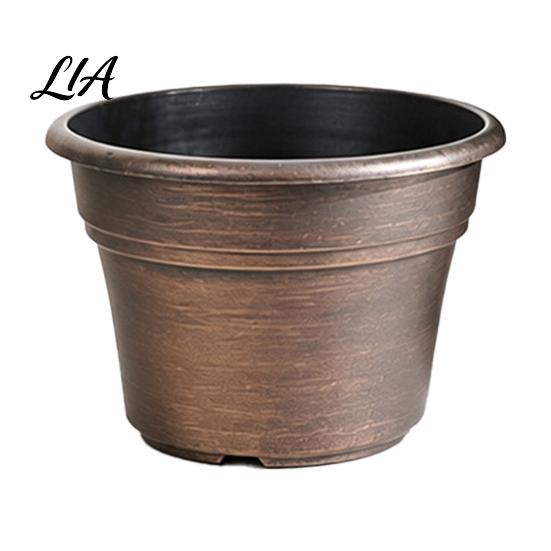 Drainage Pots for Succulents Retro Flower Pot with Saucer, Bronze Finish Plant Holes, Saucers Breathable Thickened Plastic Planter Indoor Outdoor