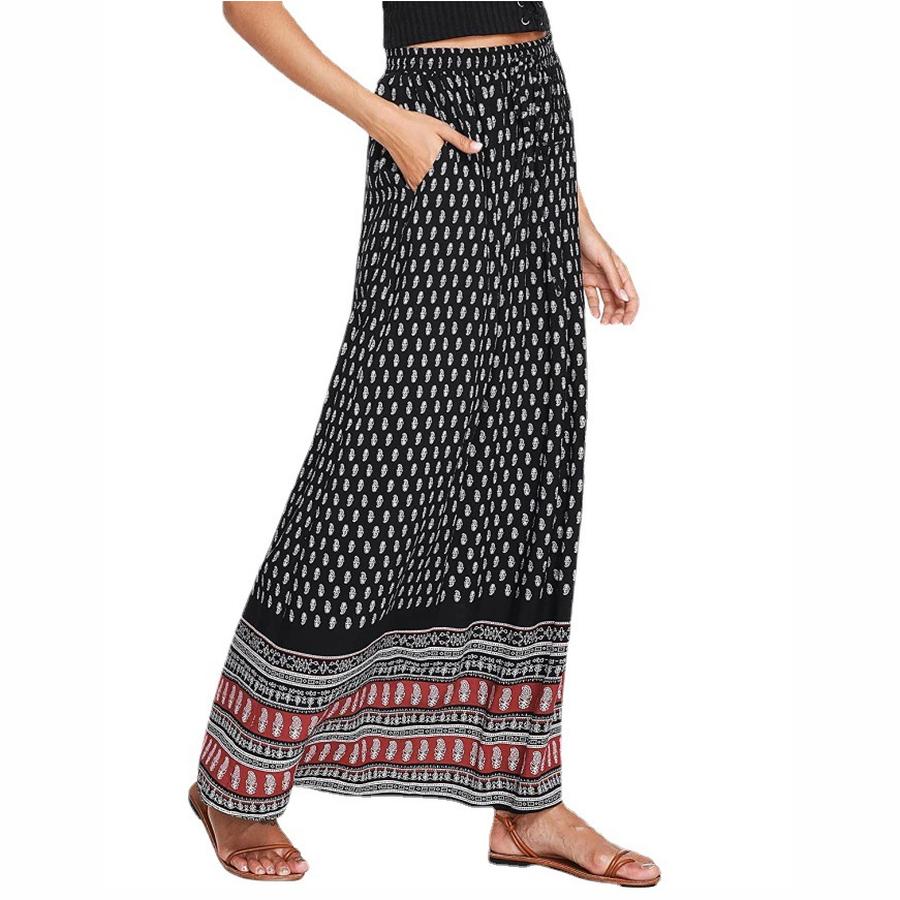 Summer Women's Leopard Print High Waist Long A-Line Maxi Skirt Bohemian Dress