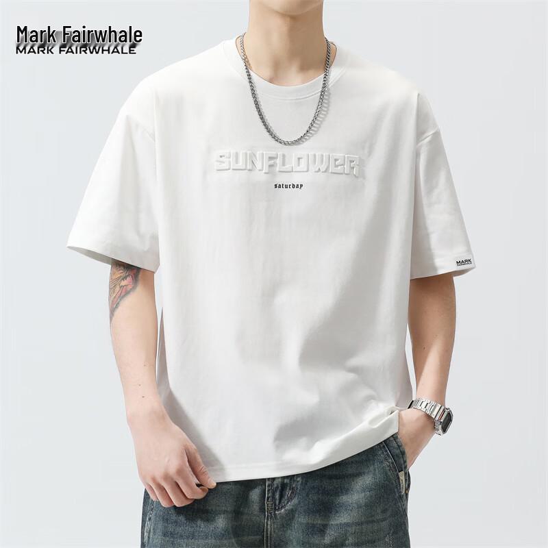 MARK FAIRWHALE Men's Casual Cotton Short Sleeve T-Shirt