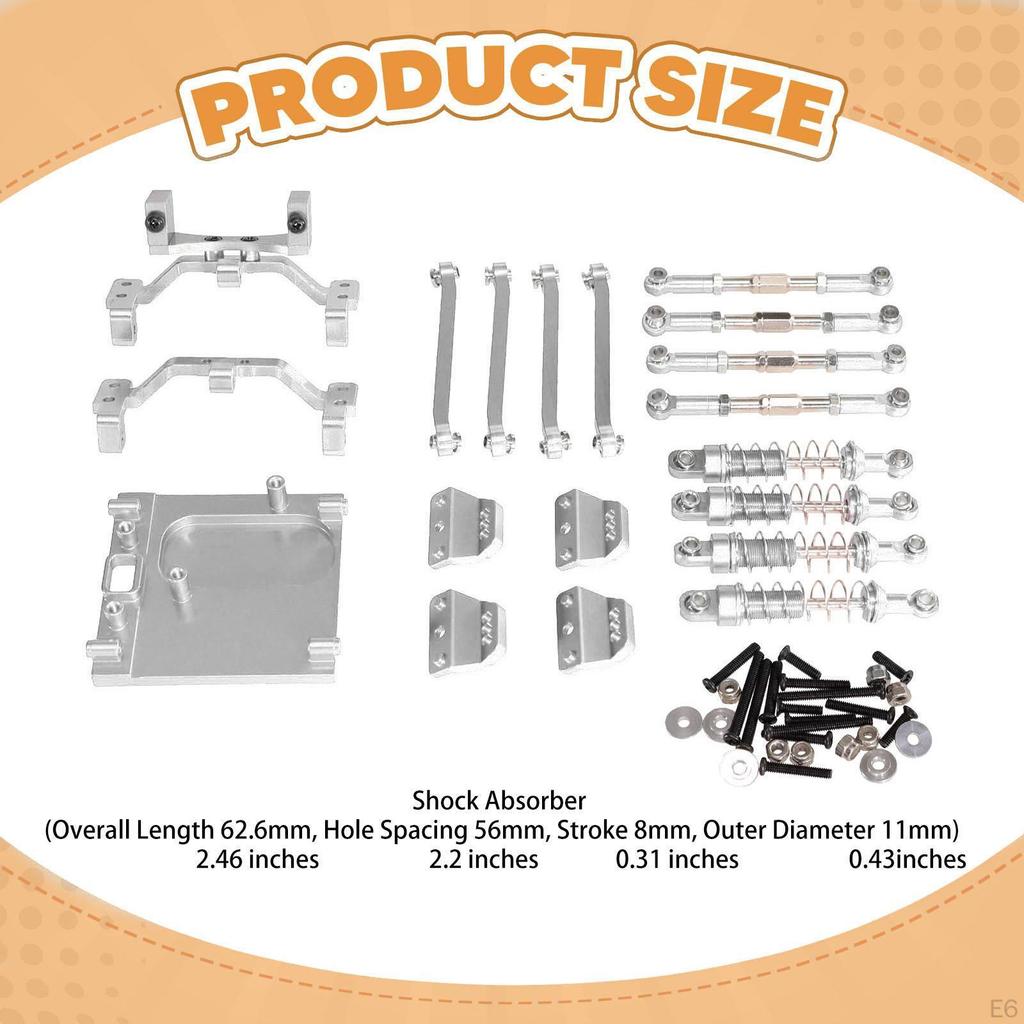 1/12 RC Car Parts Kit Servo Mount Spare Part Aluminum Alloy Shock Absorber Tie Rod for MN99S DIY