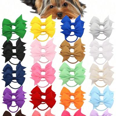 Laisses Cheveux Chien de Petite Taille Multicolores Avec Élastiques, Accessoires Cheveux Nœuds Toilettage Animal de Compagnie Mignons Nœuds Cheveux Animal de Compagnie, Convient Pour le Port Quotidien