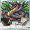 Snake Coils Around The Flower Bed Digital Printing Polyester Wall Tapestry Suitable For Use In Living Rooms Bedrooms Bars Party