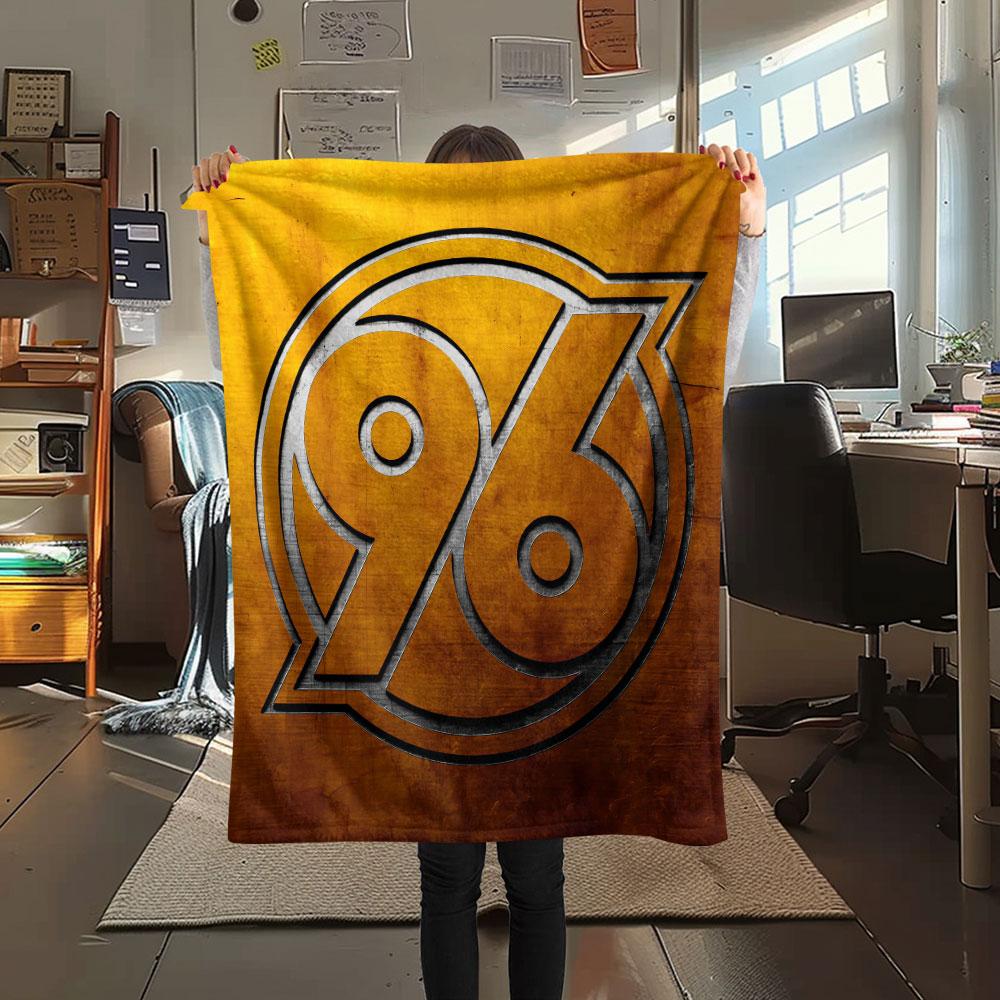 1PC Hannover 96 Patterned Flannel Blanket Suitable For All Seasons for Home Decor Warmth and Comfort Gifts Holiday Present