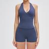 JYL Quick Dry Brushed Yoga Set Hollow Back High Waist Outfit