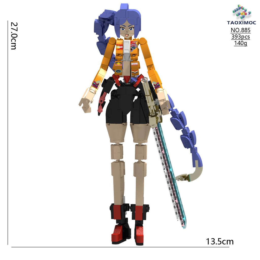 Kpop Demon Hunters Rumi Mira Zoey Anime Character Building Block Ornament Model
