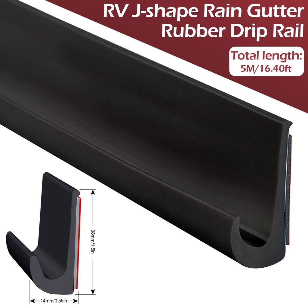 HARUMAKI Rain Car Door Drain Drip Rain Roof Rain Adhesive Flexible Trim Moulding for and Motorhomes Gutter, Moulding, Tape-Type Moulding, Universal,