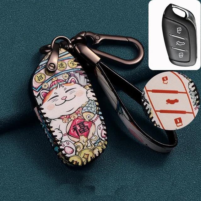 For MG ZS GT GS EV MG5 6 7 EZS HS EHS Roewe RX5 Rongwei Rx5plus Leather Key Sets MG Key Chains Accessories