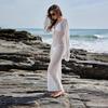 Copricostumi da donna Sexy senza schiena Maglia Maxi Abito da spiaggia Primavera Estate Scollo a V Elegante Blusa francese