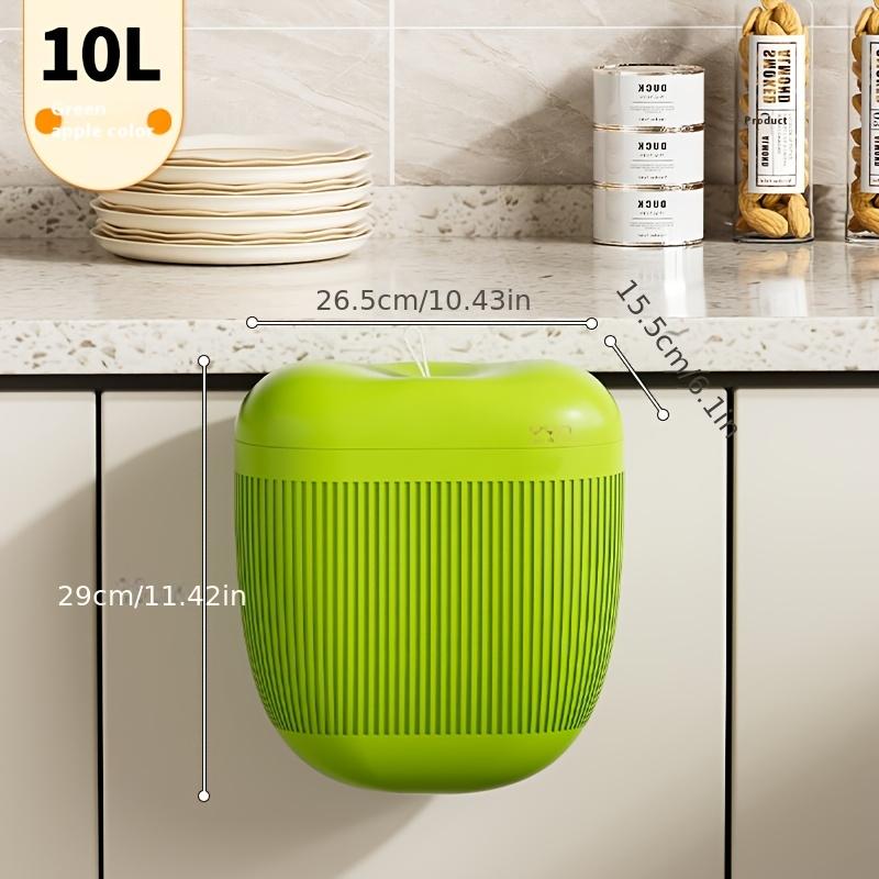 1pc Wall Mounted Trash Can with Pull Out Lid , No Drill Installation, Large Capacity Durable Plastic Bin for Kitchen , Bathroom