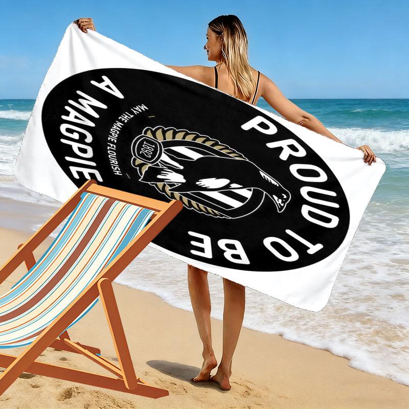 Collingwood Warriors Print Beach Towel, Large Soft Quick Dry Towel for Beach Camping Swimming