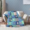 Cartoon Blue Blankets SpongeBob SquarePants Flannel Funny Warm Throw Blanket for Home Restaurant Textile Decor