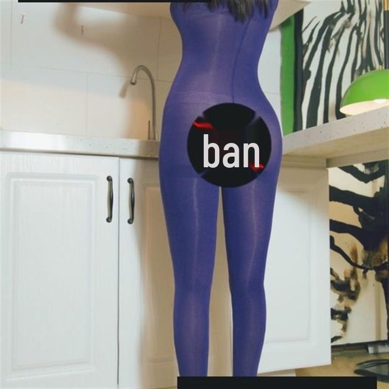 Unisex Übergröße Durchsichtiger Bodystocking mit Handschuhen und Strumpfhose für Crossdressing