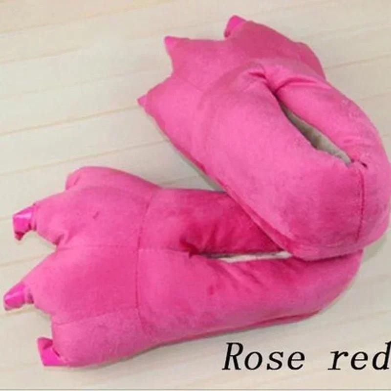 Fashion Winter Soft Warm Monster Dinosaur Paw Funny Slippers for Men Women Kids Parent-child Home House Slipper Shoes Room Cotton Shoes