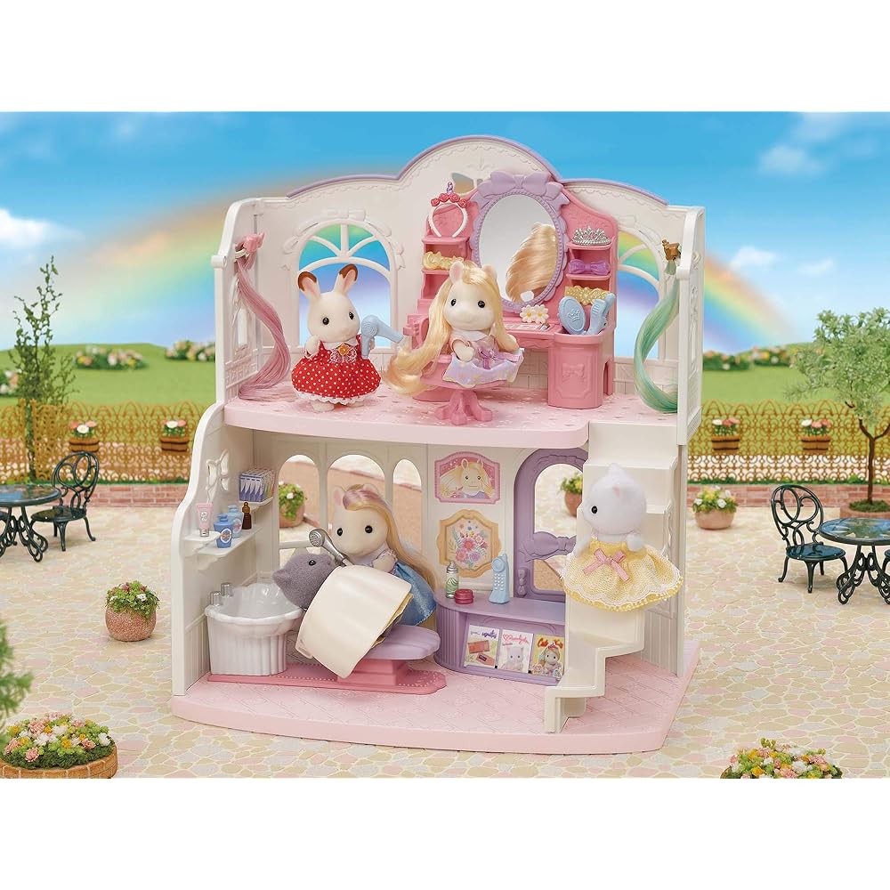 Sylvanian Families Beauty Hair Salon Playset with Styling Accessories for Dolls Ages 3+