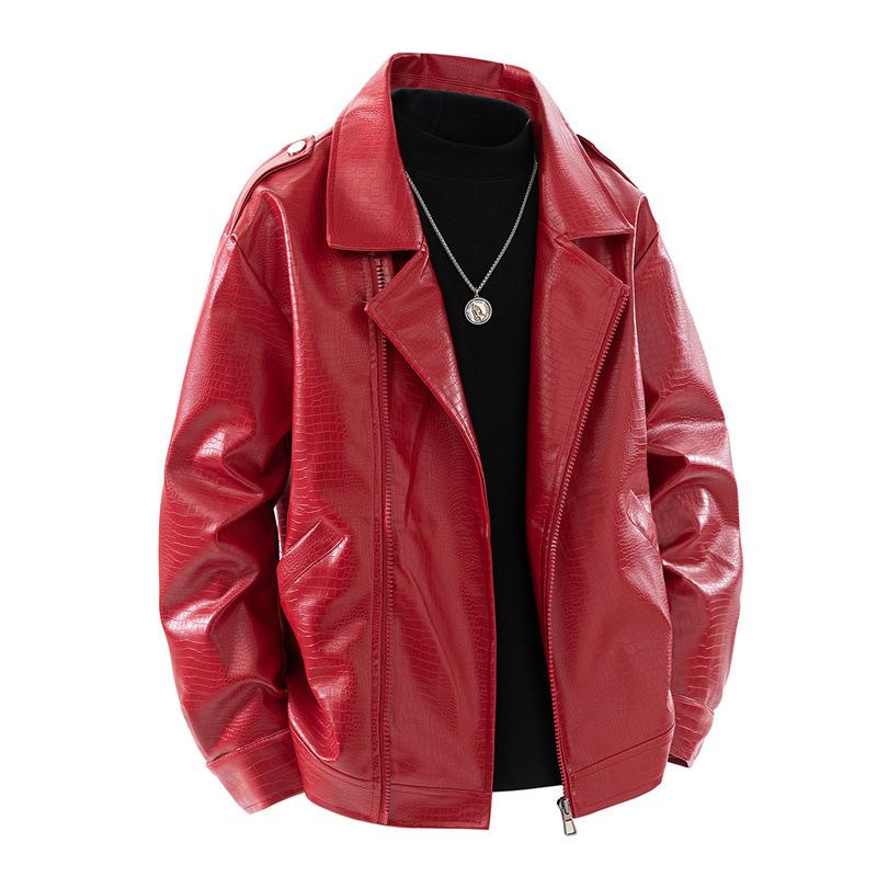 Vinternyhet Enkel mode Reversknappjacka Casual Läder Herr Ytterplagg