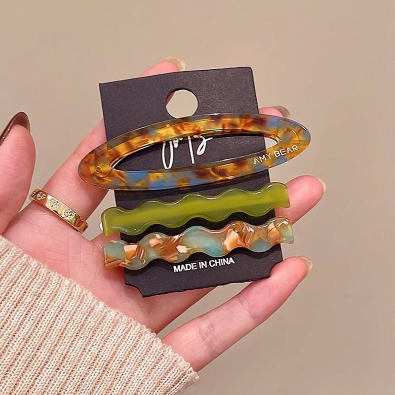 

3pcs Acetate Hair Clip for Women New High-end Forehead Bangs Straight Clip Side Clip Sidebb Clips Hair Accessories