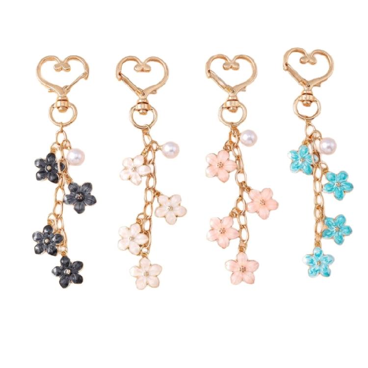Elegant Metal Heart Bag Pendant Floral Keychain Stylish Purse Phone Charm Unique Key Holder Women's Fashion Jewelry Gift