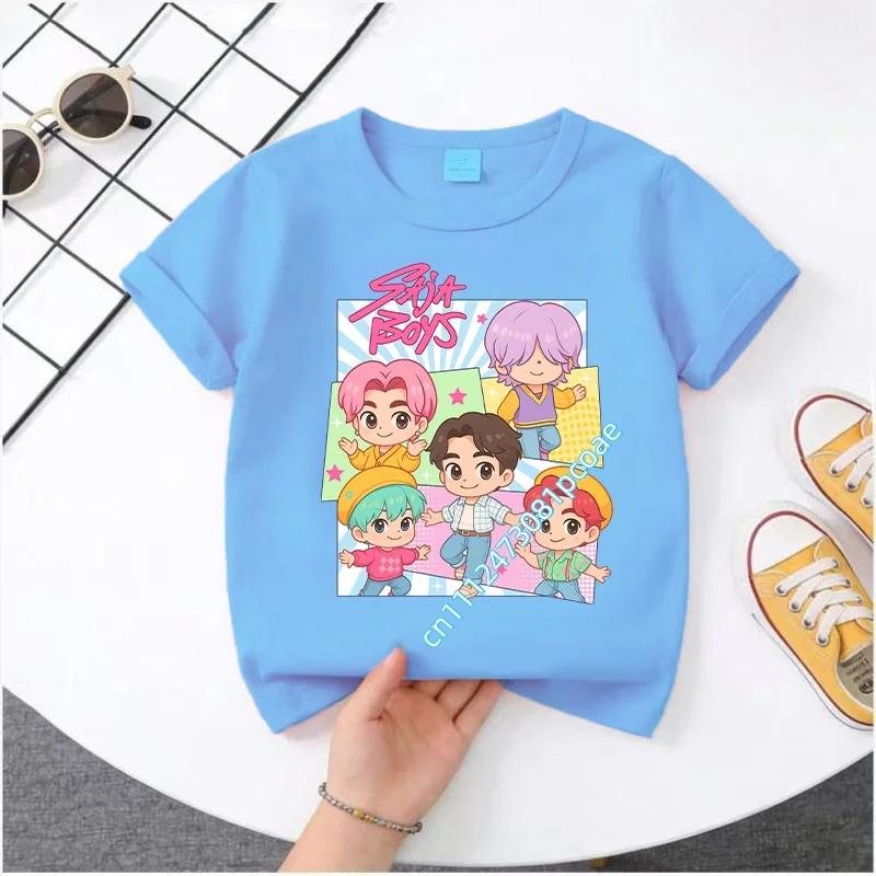 Kpop Demon Hunters Children's T Shirt Women Short Sleeve Saja Boys Kids Tee Kpop Demon Hunters TshirtBoys Girls Family Clothing