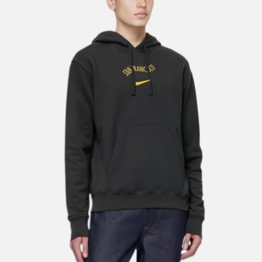Nike Club Fleece City Edition NBA Golden State Warriors Letter Hoodie Men Hoodies Black FB4819-010