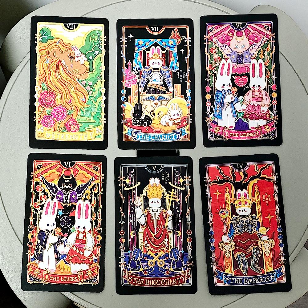 10.3*6cm Galaxy Reverie Tarot Deck 78 Cute Rabbit-themed Tarot Cards Based On Rider System
