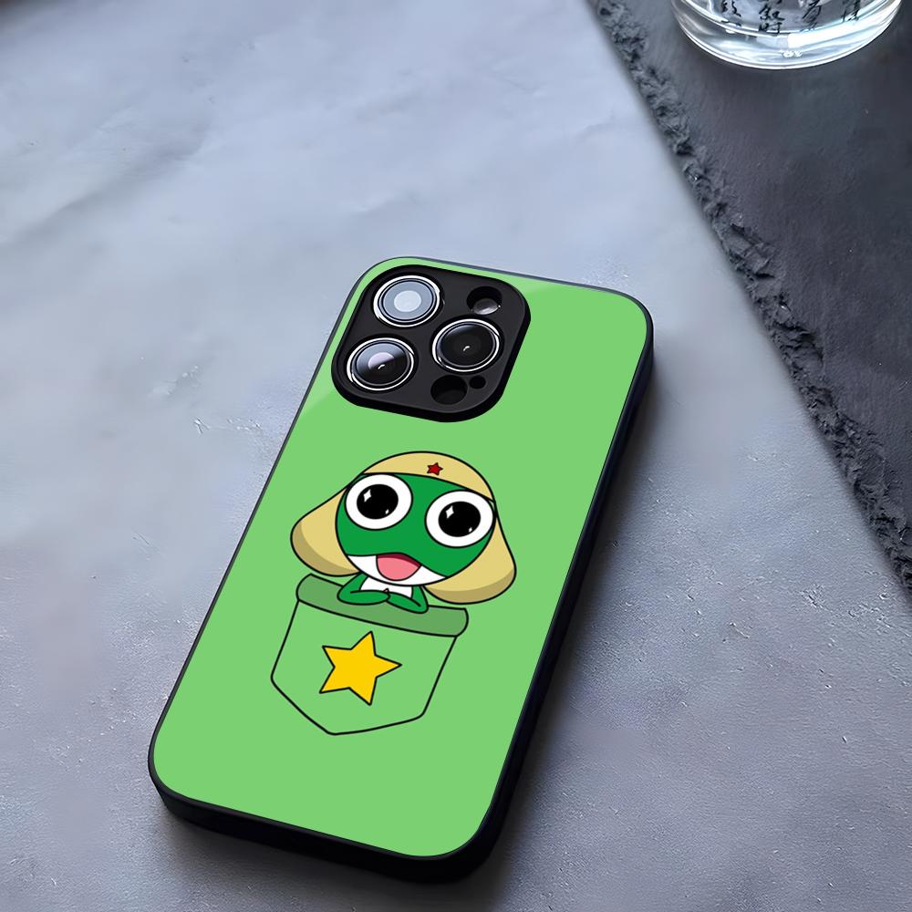 Cartoon Keroro Gunsou Frog Phone Case Tempered Glass For IPhone 17 13 14 16 12 15 11 Pro Max Plus Mini X XR SE2020 Coque