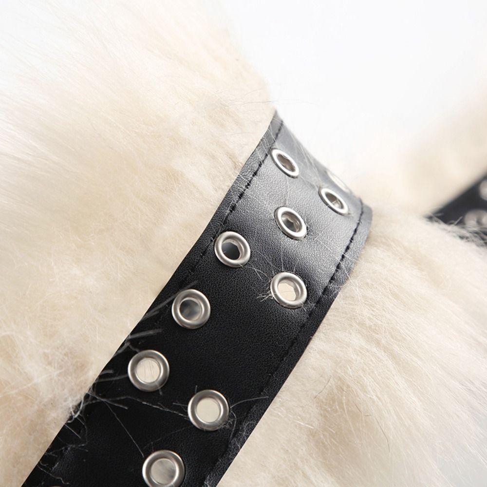 Resin Buckle Leopard Print Plush Belt Furry Jazz Dance Costumes Accessory  Streetwear
